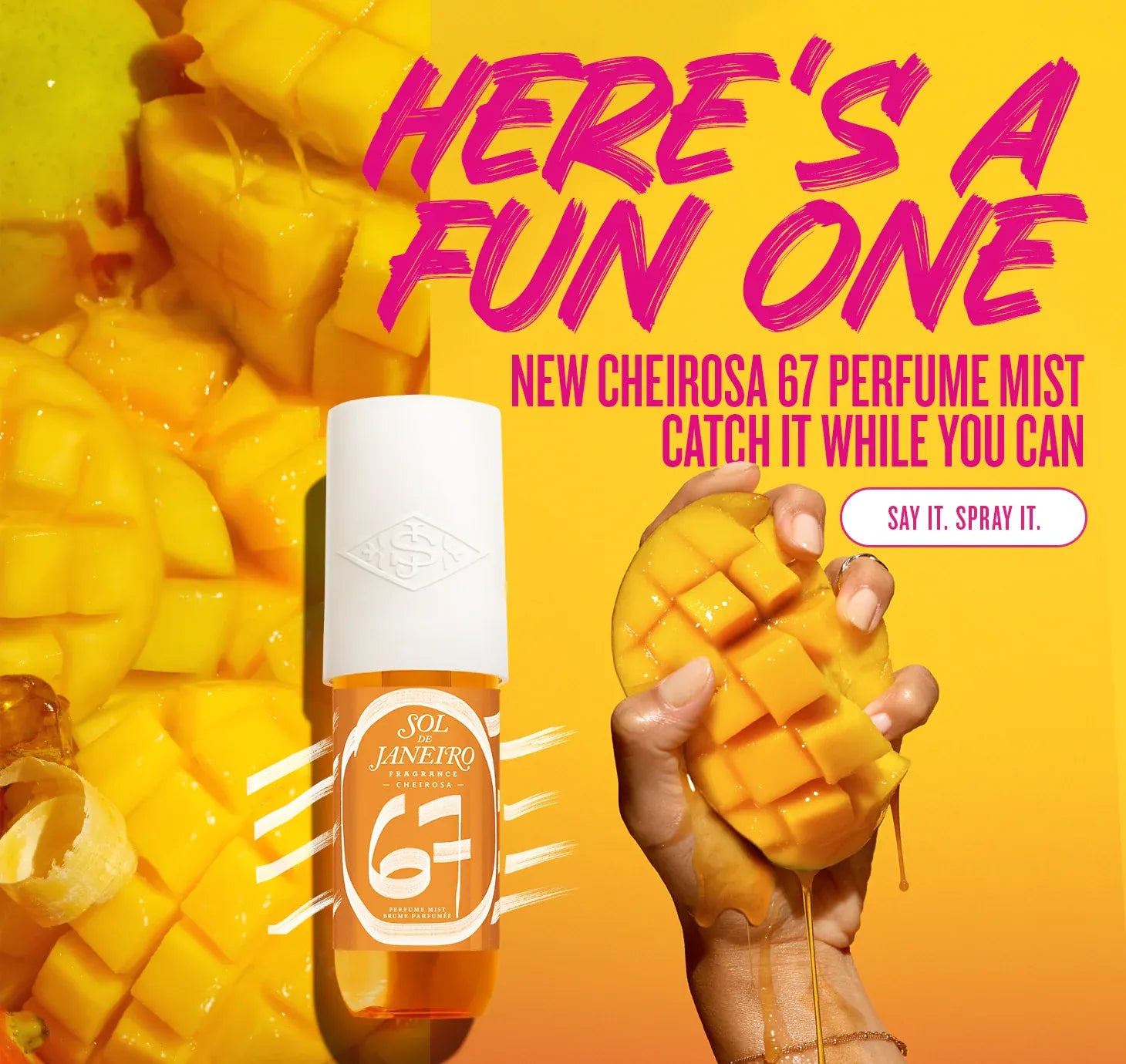 Text on image reads here's a fun one new cheirosa 67 perfume mist catch it while you can. Say it spray it. Text on image reads here's a fun one new cheirosa 67 perfume mist catch it while you can. Say it spray it.