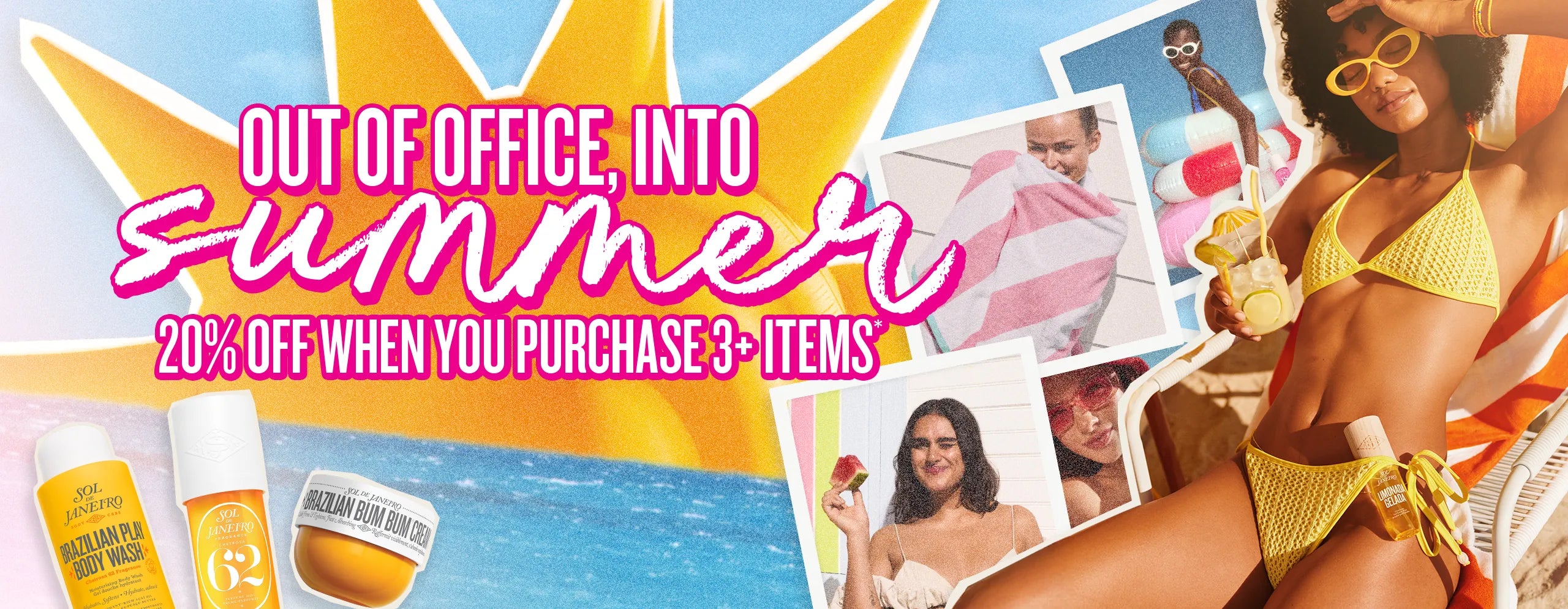 out of office, into summer 20% off when your purchase 3+ items* out of office, into summer 20% off when your purchase 3+ items*