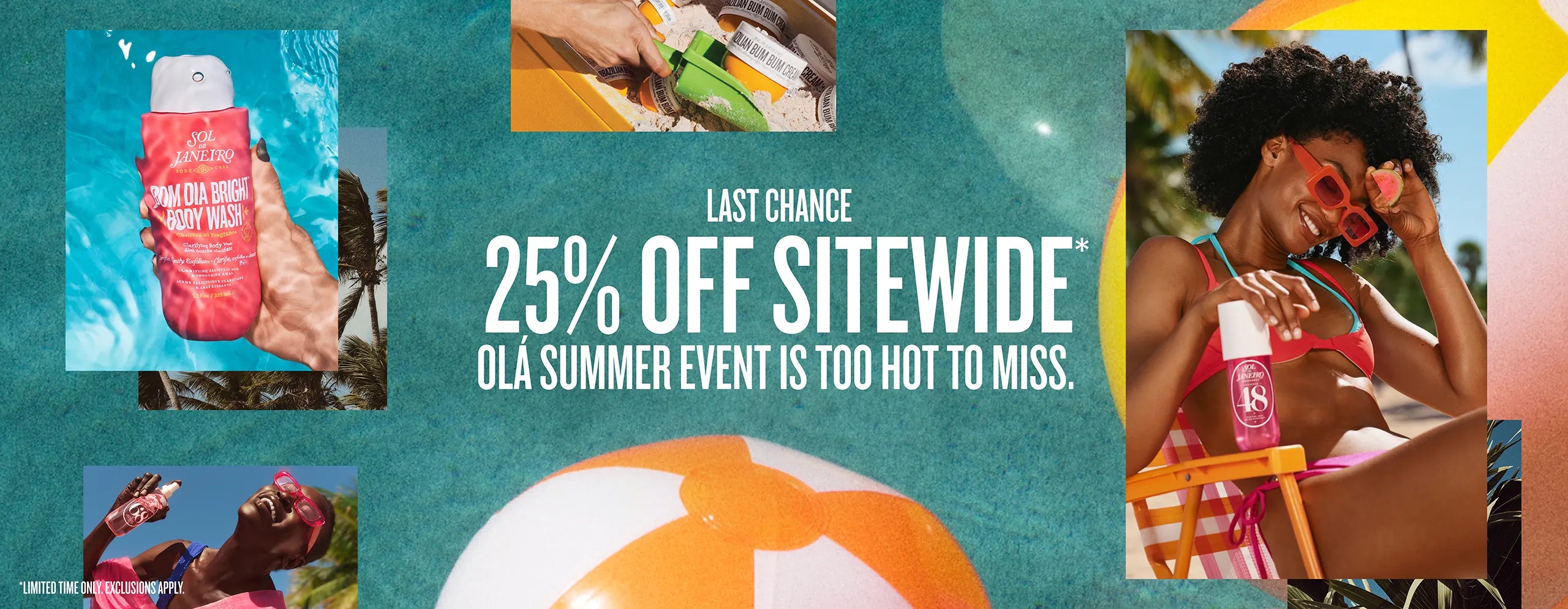 Promotional banner for a summer event with beach-themed graphics and text overlay. Promotional banner for a summer event with beach-themed graphics and text overlay.
