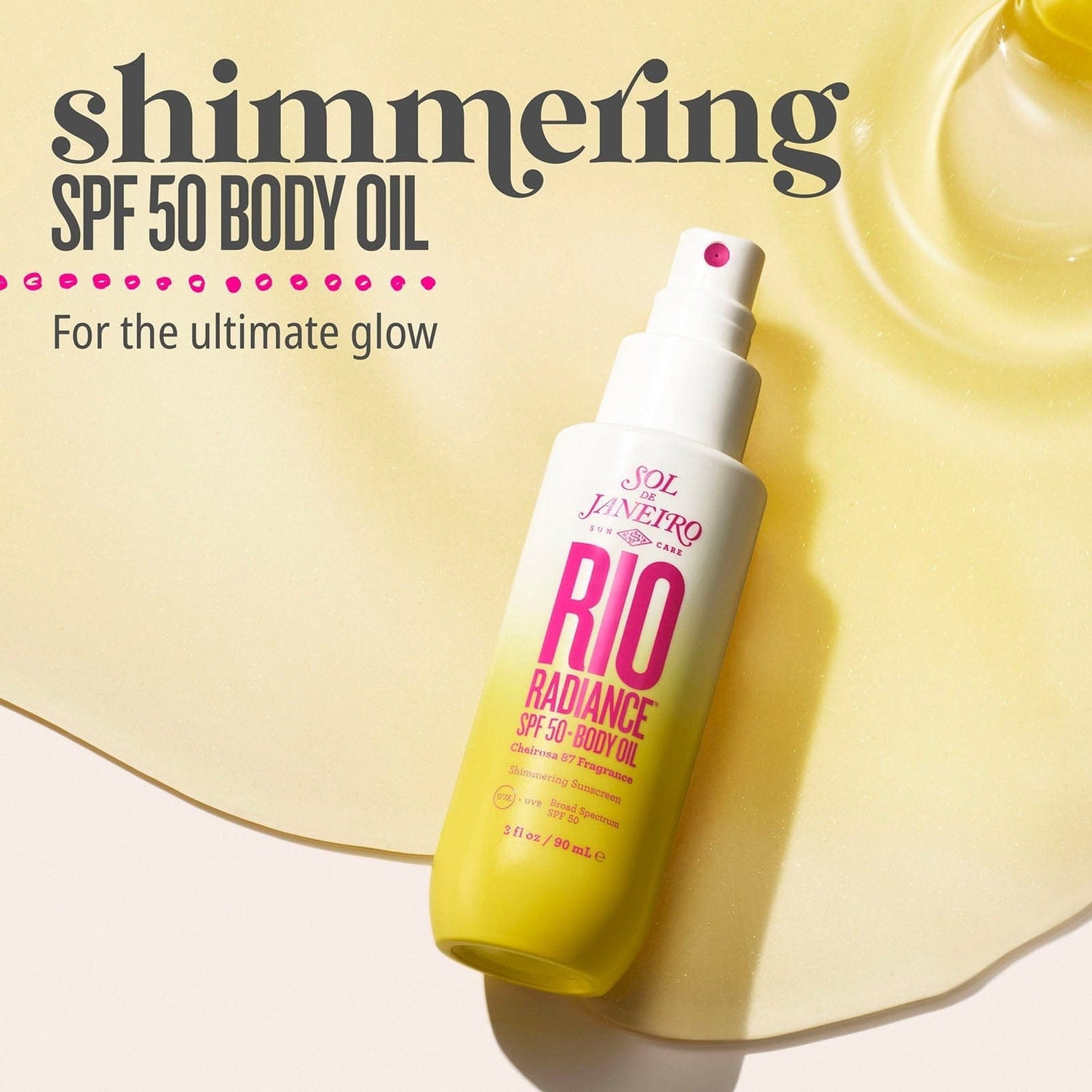 Shimmering SPF 50 body oil, for the ultimate glow