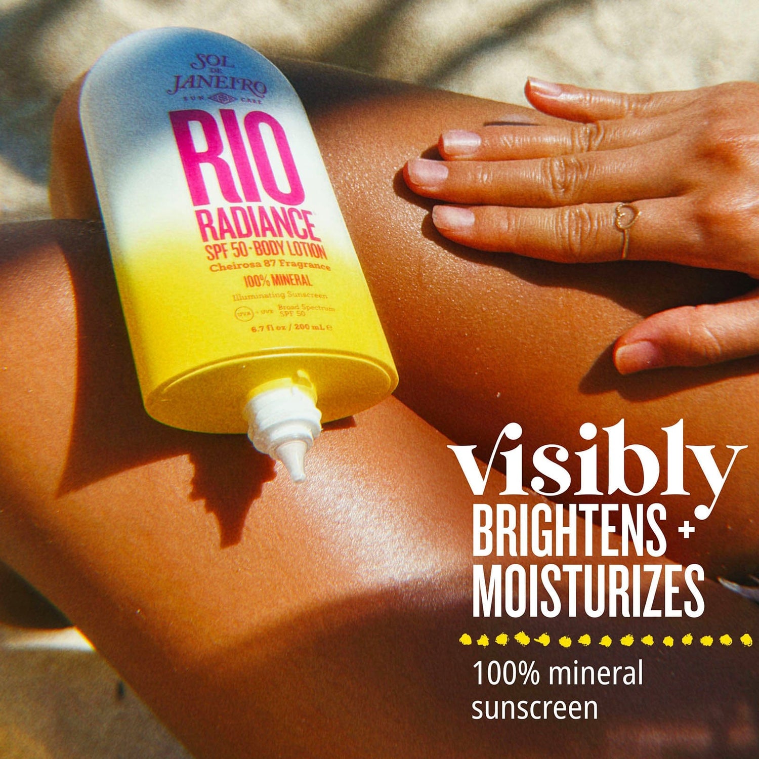 Visibly brightens + moisturizes 100% mineral sunscreen