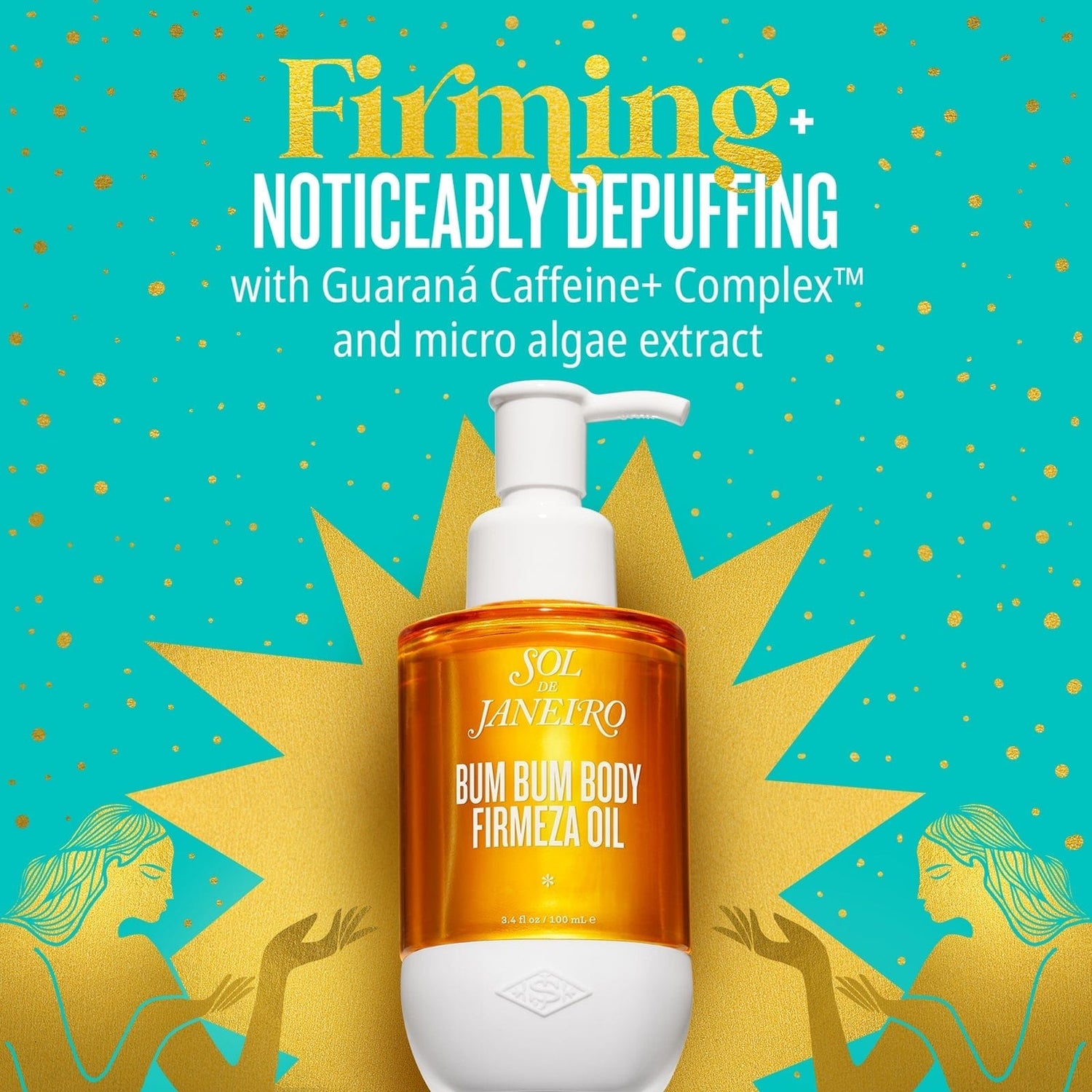 Firming + noticeably depuffing with guarana caffeine + complex and micro algae extract.