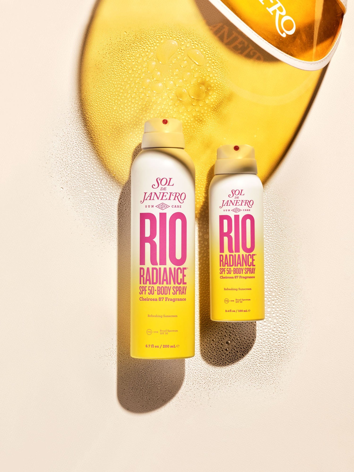 Rio radiance spf 50 spray with visor in the background