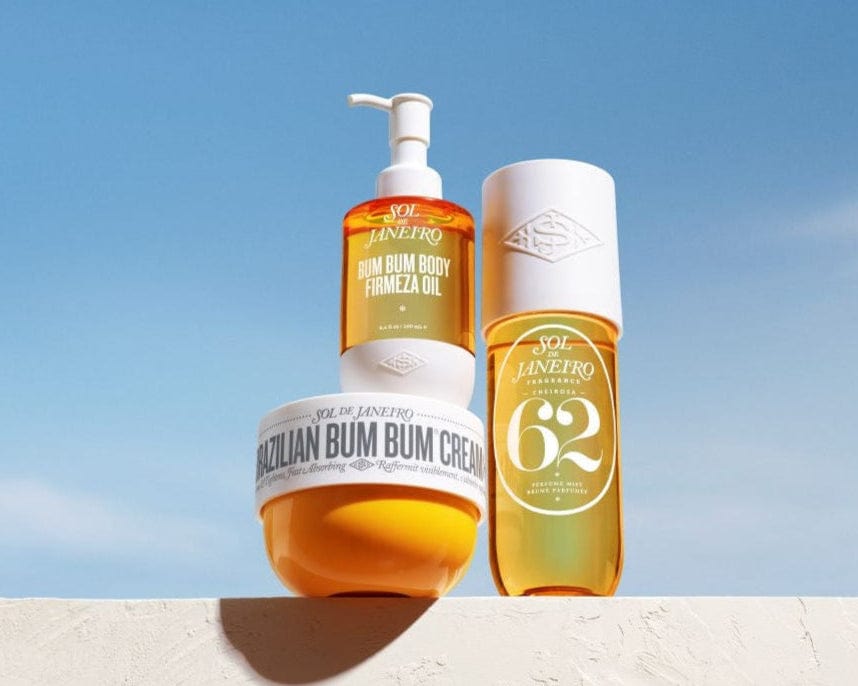 bum bum cream, firmeza oil and cheirosa 62 perfume mist