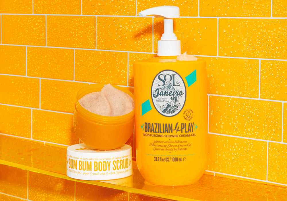 Bum Bum Body Scrub, Brazilian 4 Play Moisturizing Shower Cream-Gel, Brazilian Joia™ Shampoo & Conditioner Set
