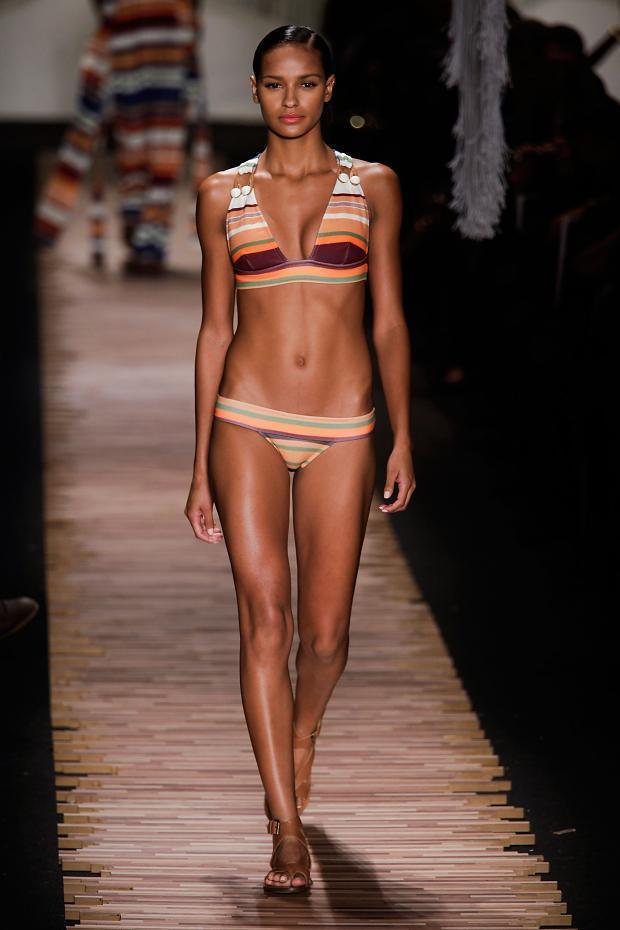 model on runway wearing Lenny Niemeyer Brazilian swimwear