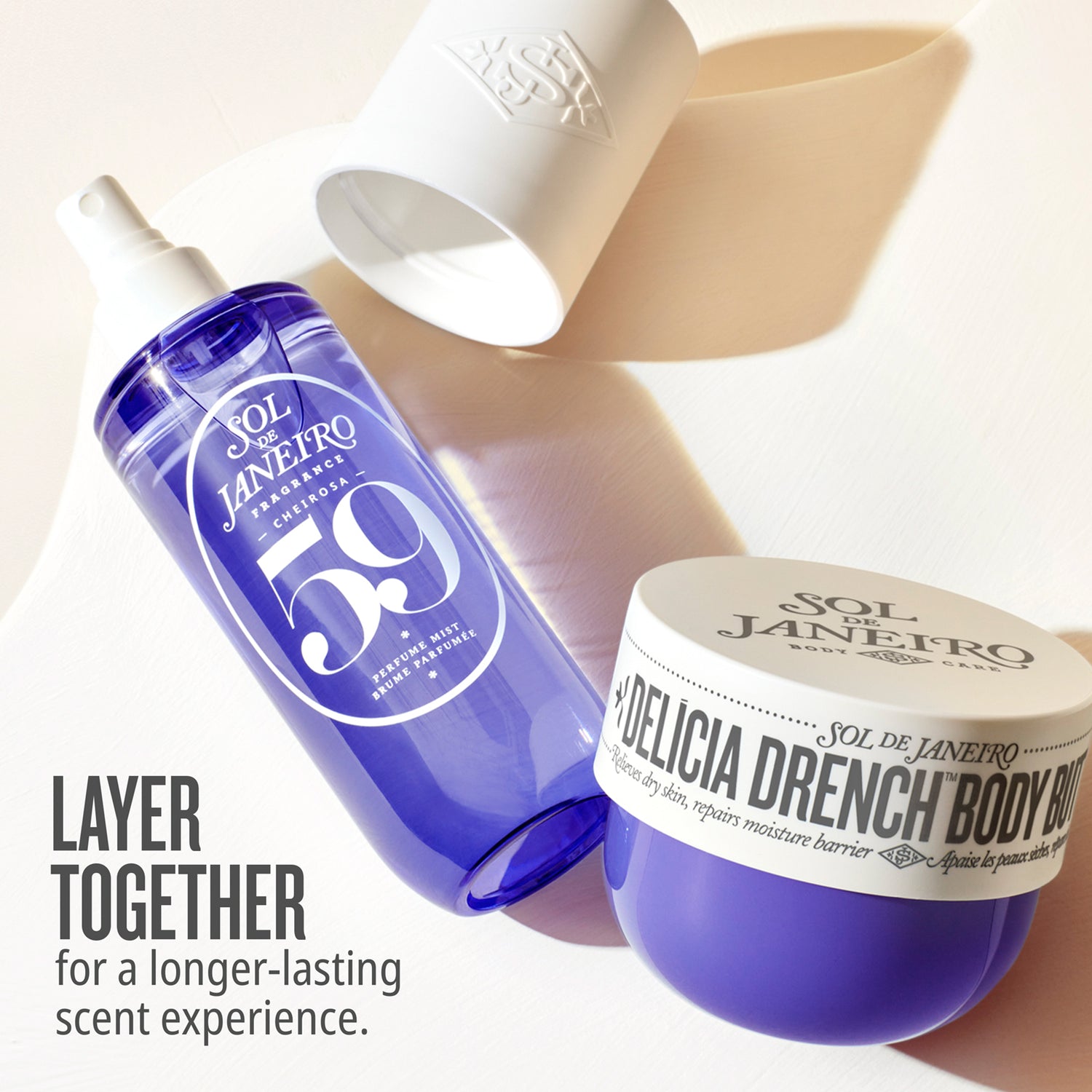 Layer together for a longer-lasting scent experience. Cheirosa 59 perfume mist and delicia drench body butter