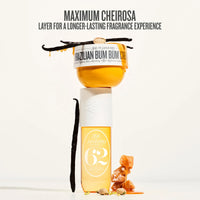 Bottle of Brazilian Bum Bum 62 with vanilla bean and orange peel on a white background

Maximum cheirosa layer for a longer-lasting fragrance experience