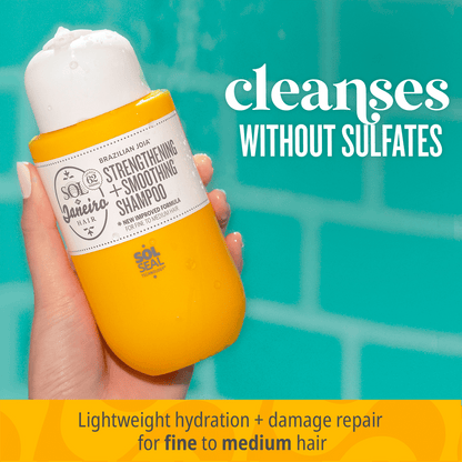 Cleanses without sulfates. Lightweight hydration + damage repair for fine to medium hair