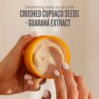 Smoothing body scrub with crushed cupuacu seeds + guarana extract