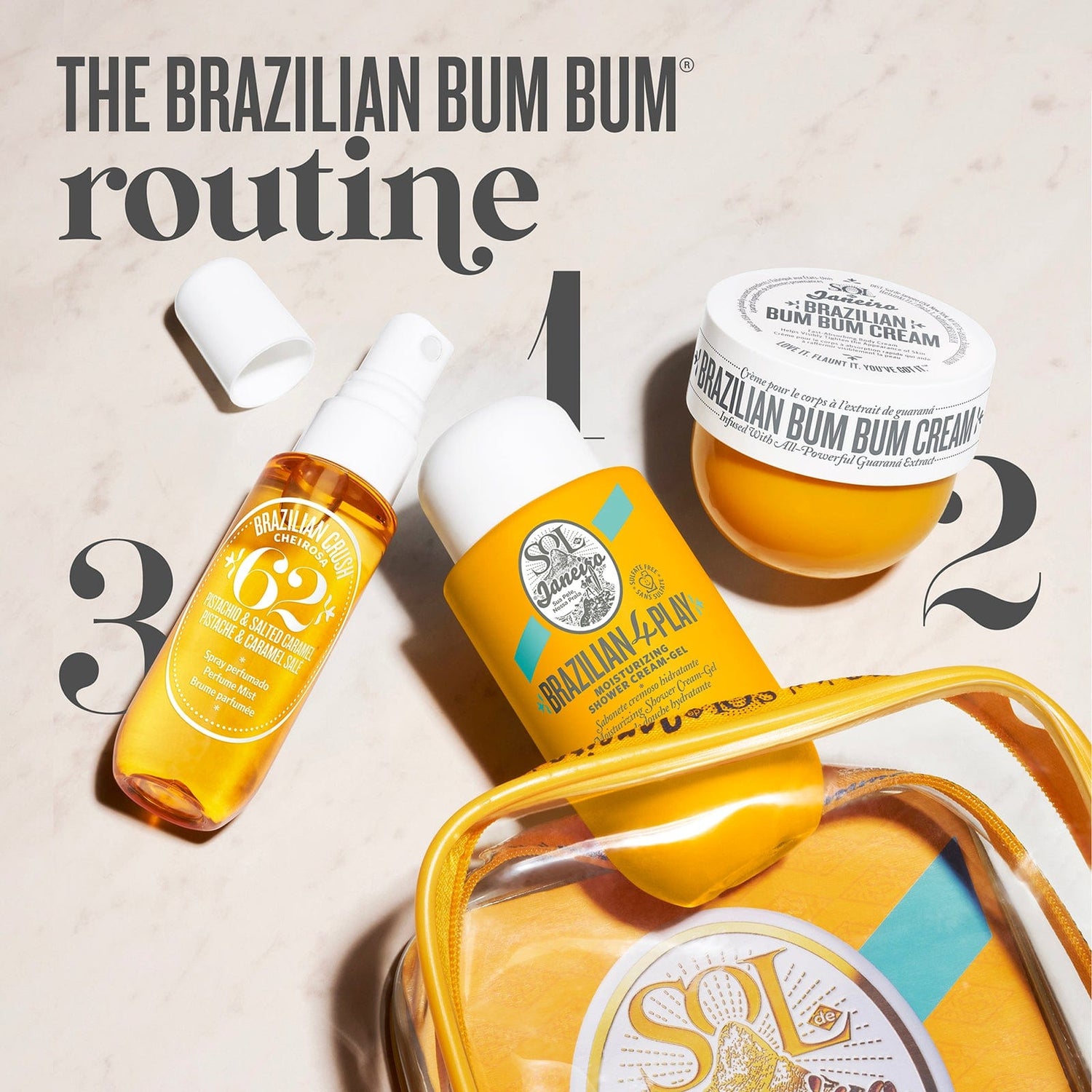New Sol de Janeiro Brazilian Bum Bum Jet travel Set Cream Wash perfume Mist