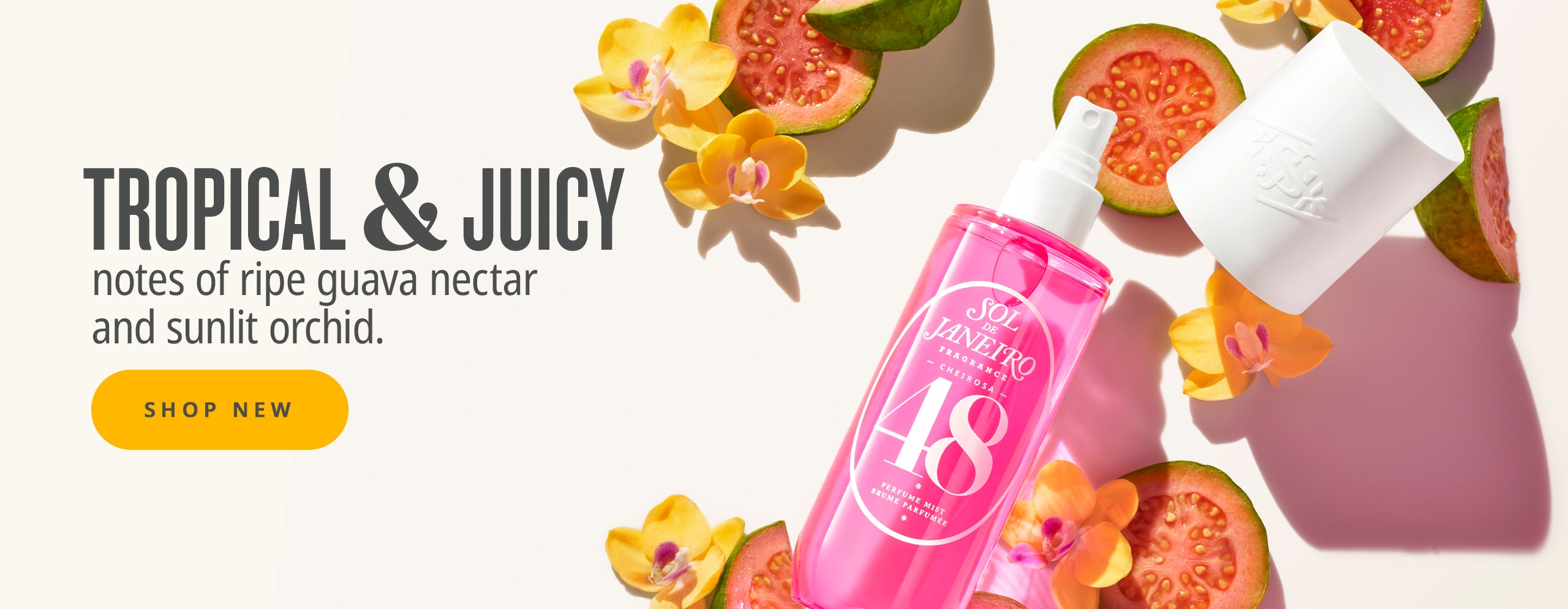 Tropical & juicy - notes of ripe guava nectar and sunlit orchid.