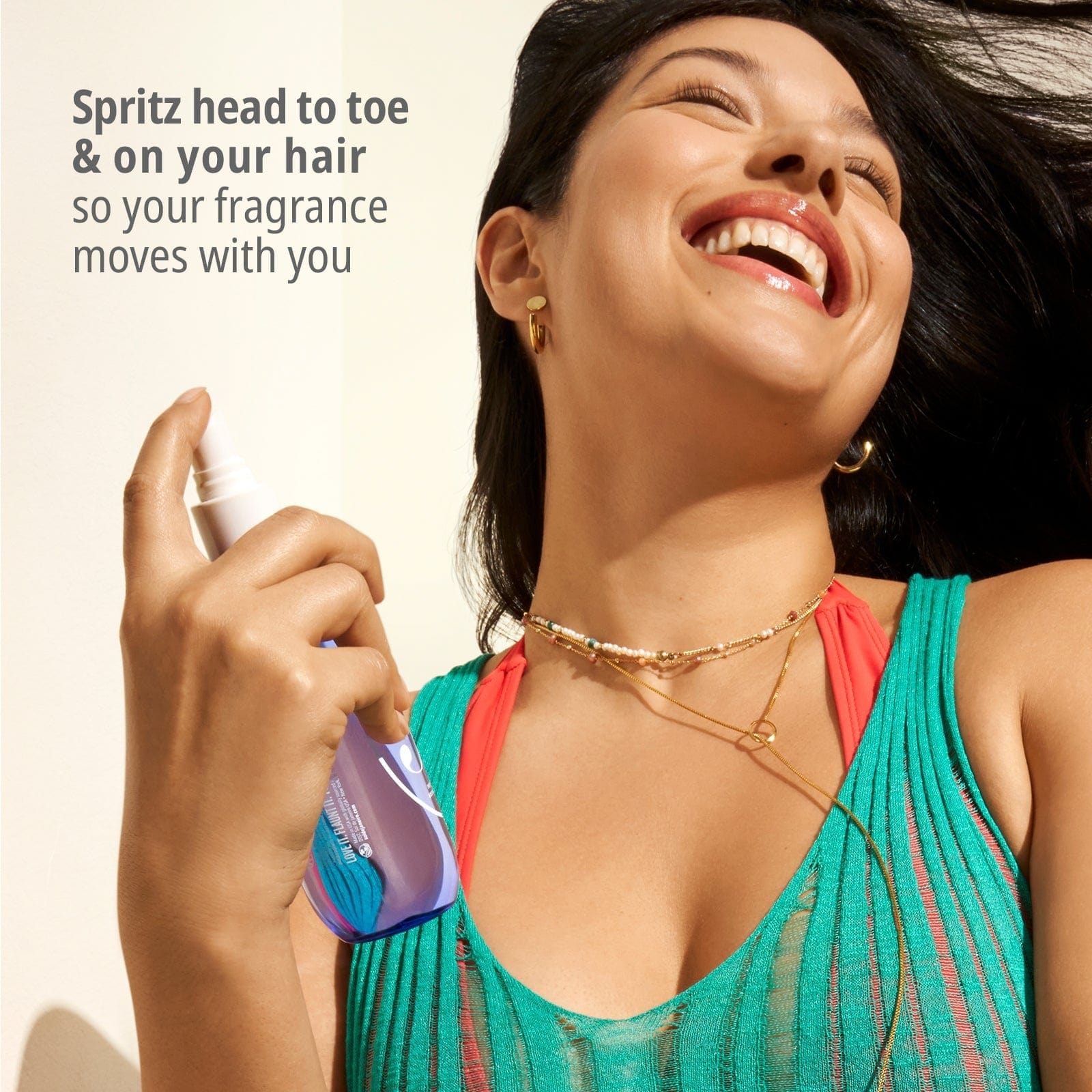 Spirtz head to toe &amp; on your hair so your fragrance moves with you 