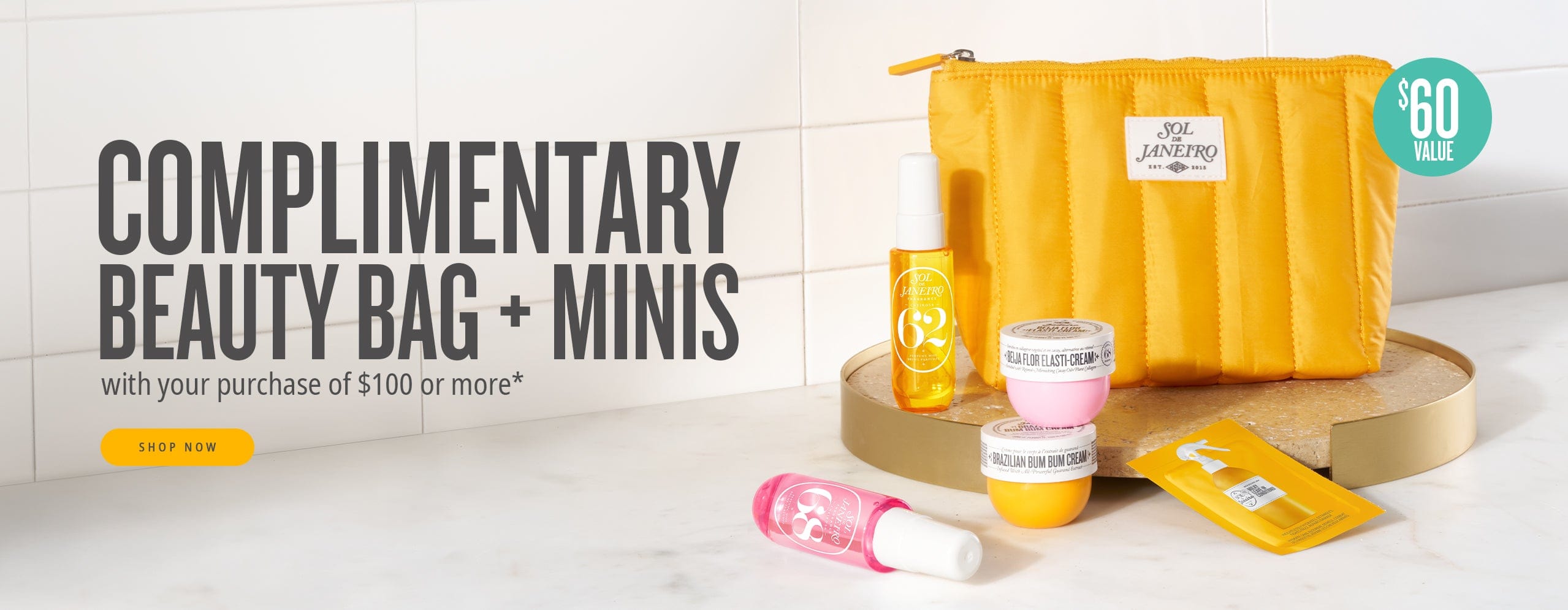 complimentary beauty bag + minis with your purchase of $100 or more* shop now 