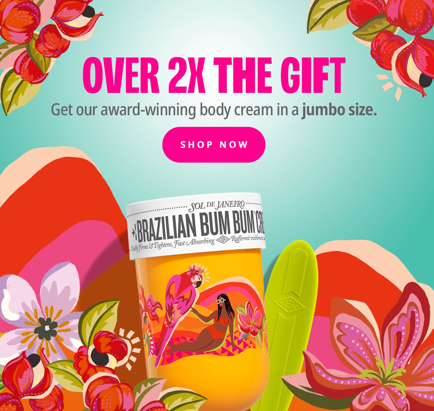 Over 2x the gift - get our award-winning body cream in a jumbo size. Shop Now