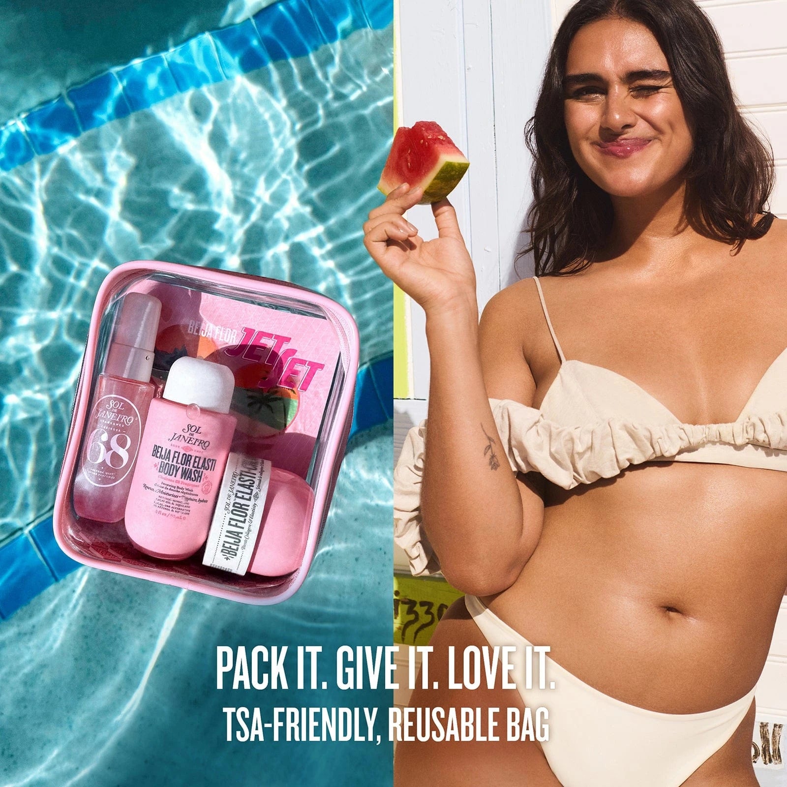 pack it. give it. love it. tsa-friendly, reusable bag