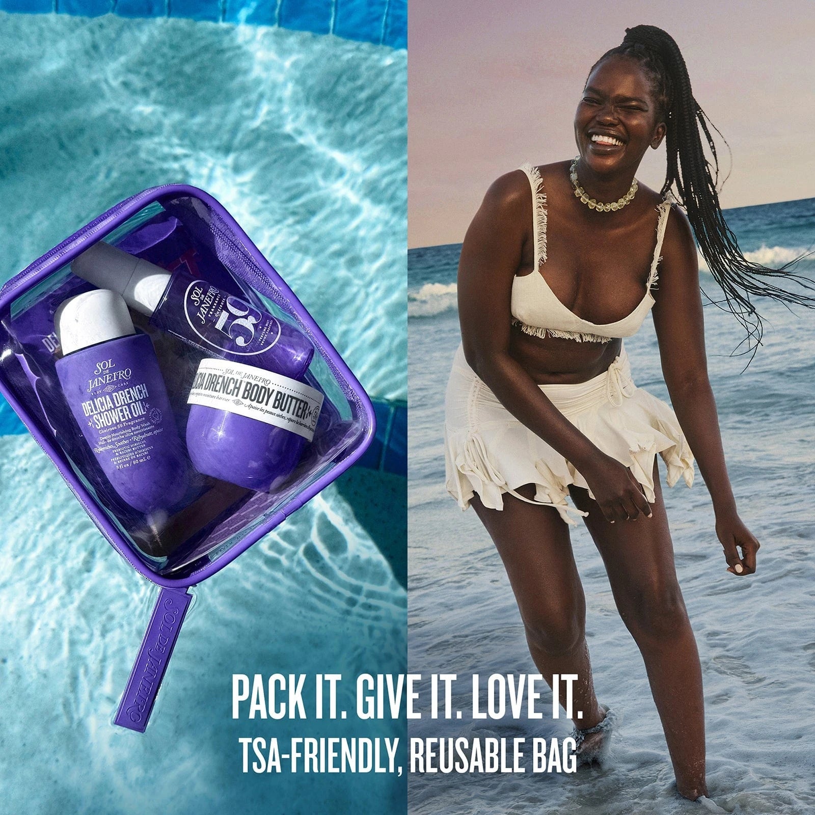 pack it. give it. love it. tsa friendly, reusable bag