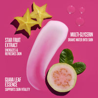Star fruit extract energizes & refreshes skin, guava leaf essence supports skin vitality, multi-glycerin draws water into skin 