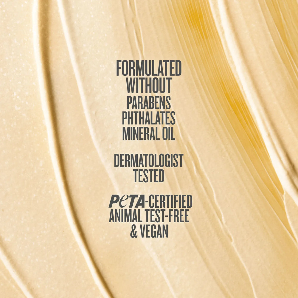 Formulated without parabens phthlates mineral oil dermatologist tested peta certified animal test-free & vegan