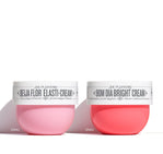 Two pink cream jars with white labels on a white background (25ml size of each)
