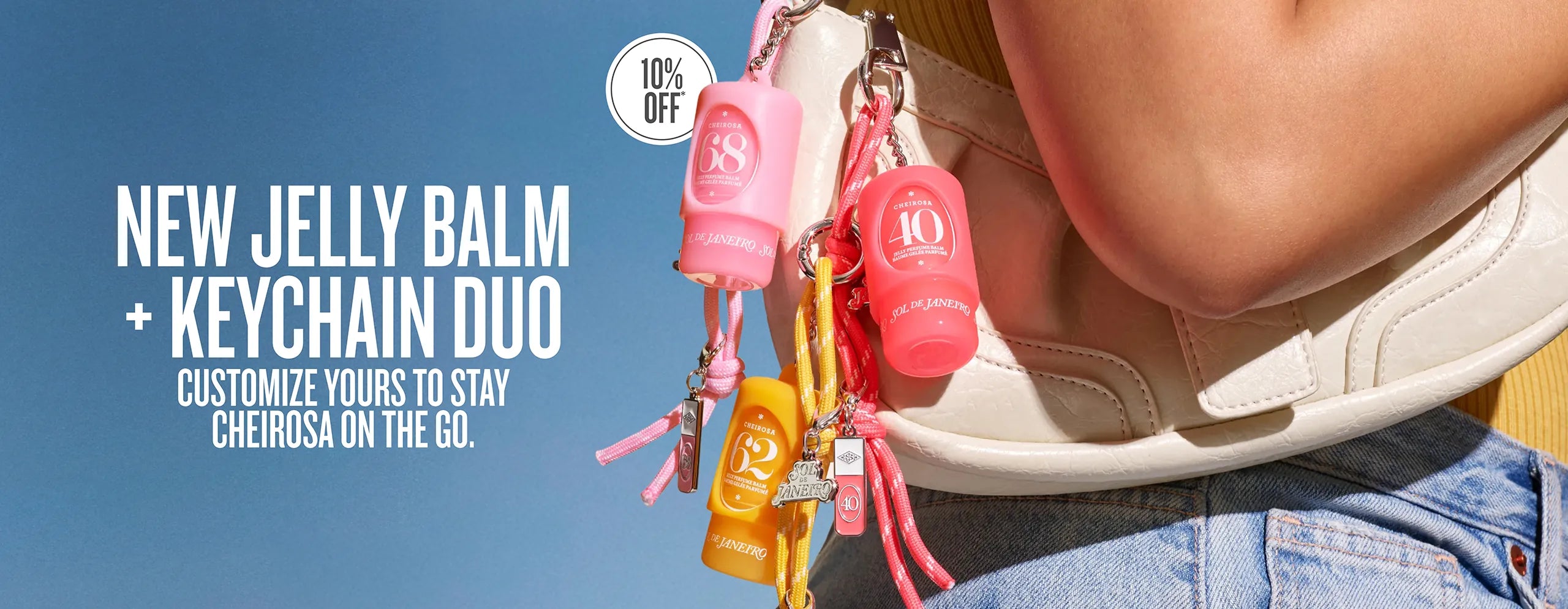 new jelly balm and keychain duo customize yours to stay cheirosa on the go.
