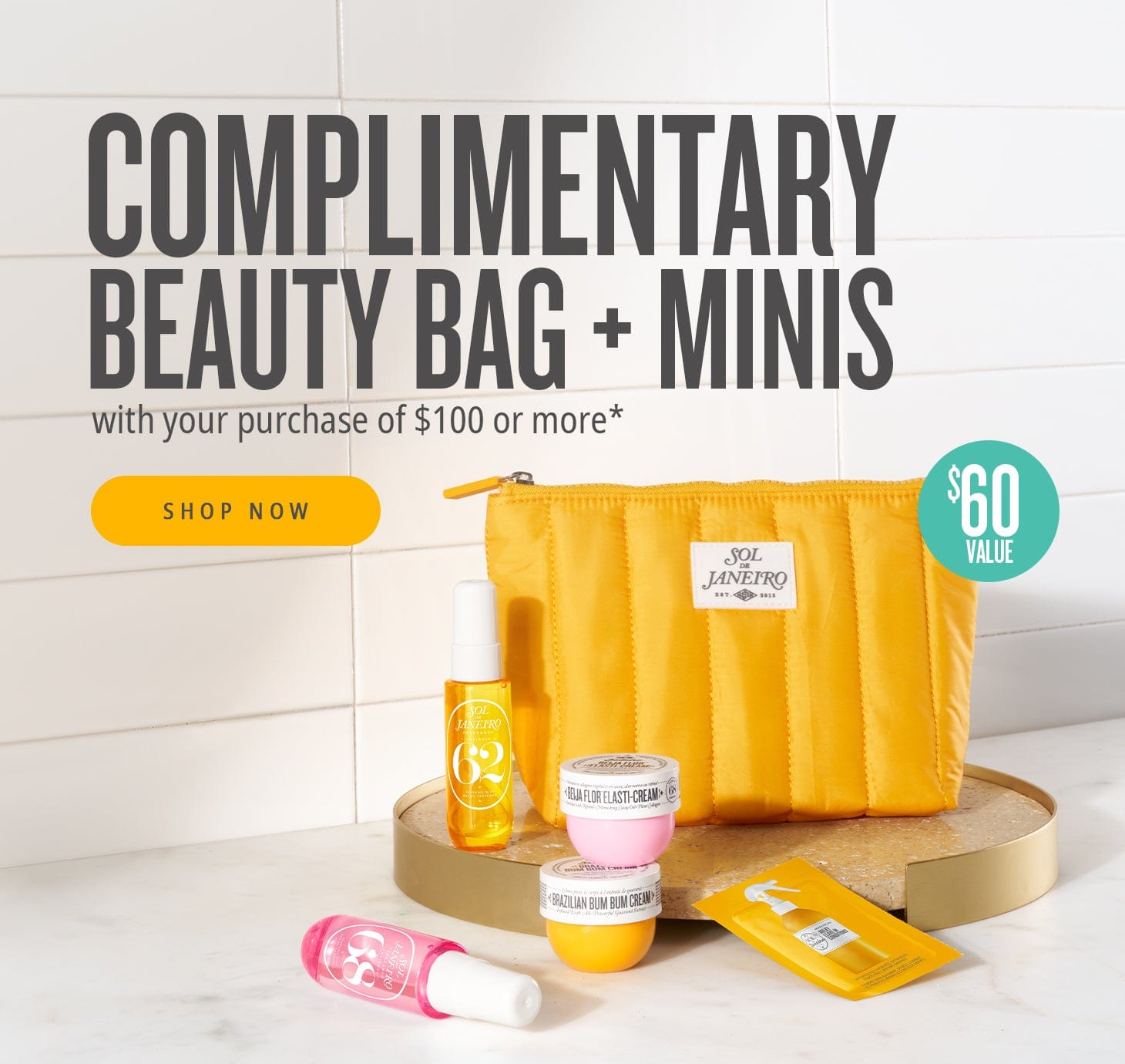 complimentary beauty bag + minis with your purchase of $100 or more* shop now 