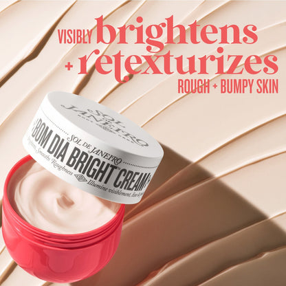 Visibly brightens + retexturizes rough + bumpy skin