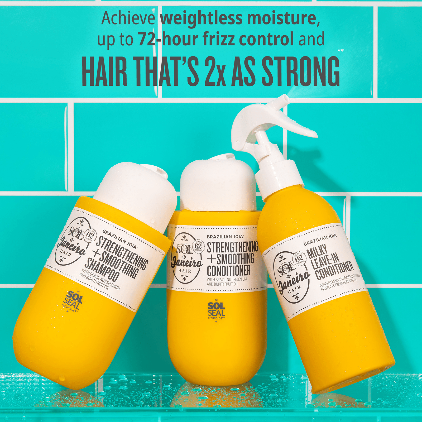 Achieve weightless moisture, up to 72-hours frizz control and hair that&#39;s 2x as strong**