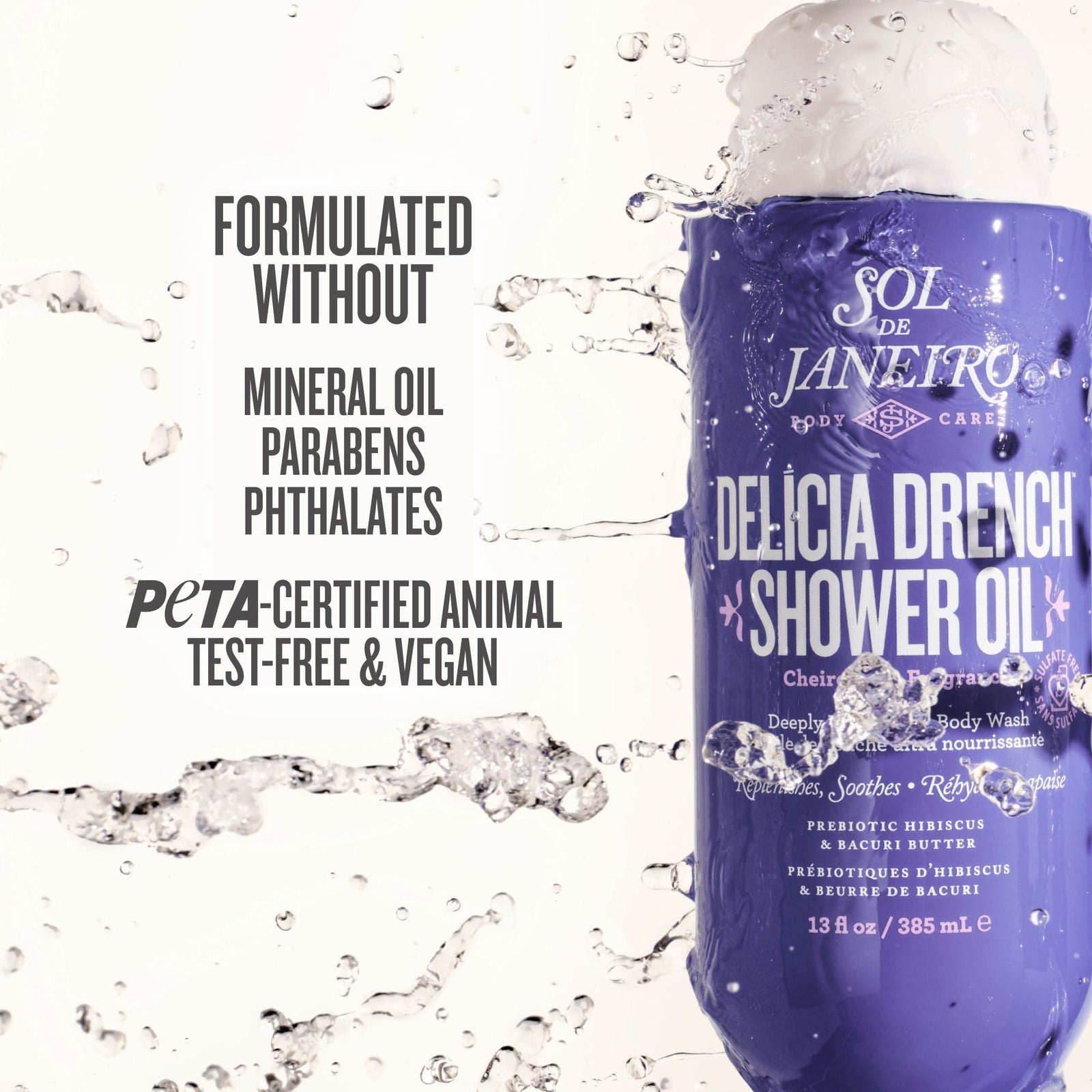 formulated without mineral oil parabens phthalates peta-certified animal test-free and vegan