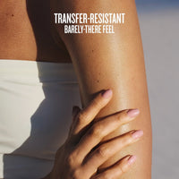 Text on image reads transfer-resistant barely-there feel