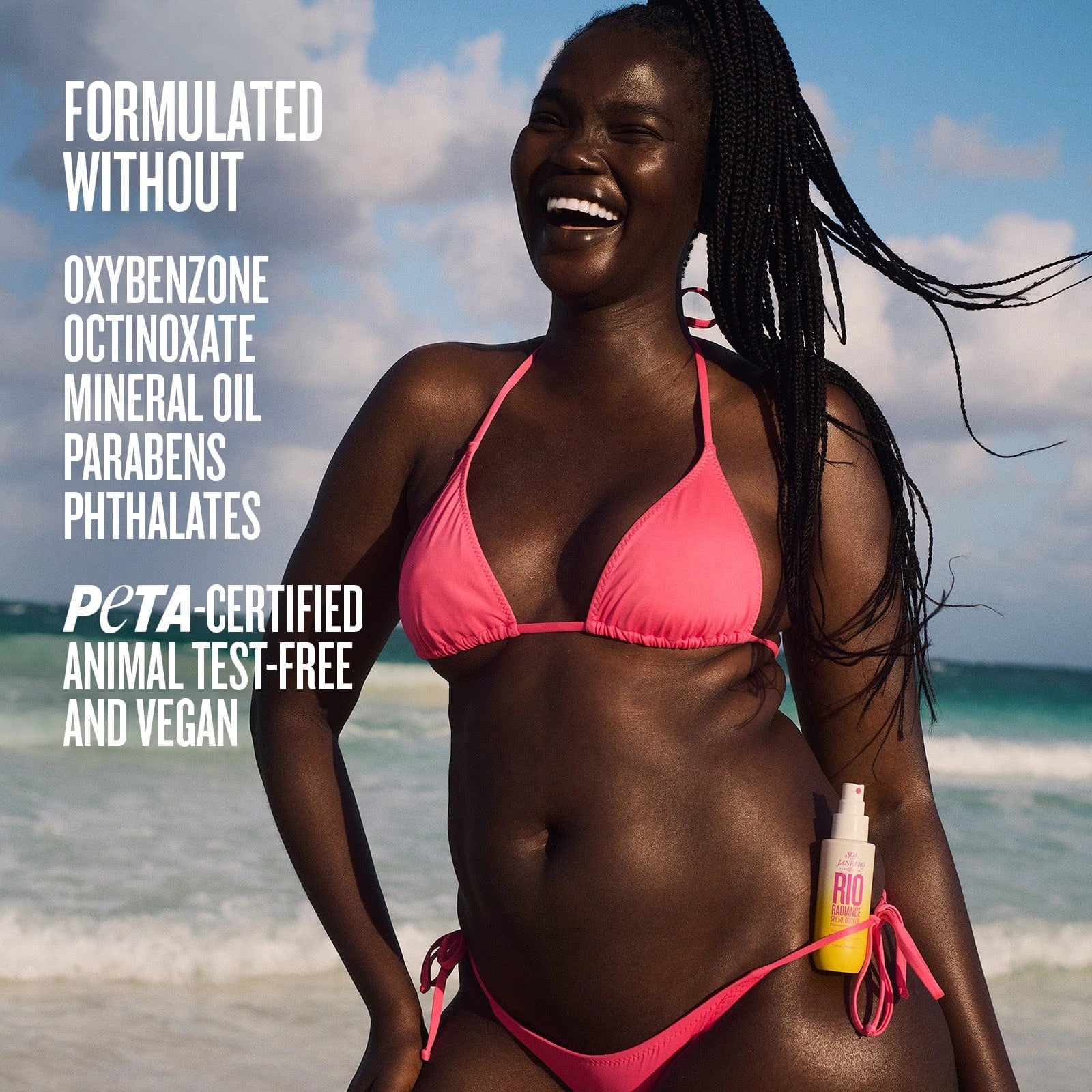 Sol de Janeiro SPF 50 Body Oil formulated without oxybenzone, oxtinoxate, mineral oil, parabens, phthalates, peta-certified, animal-test free & vegan