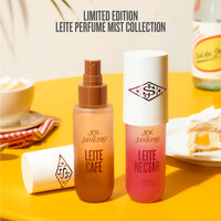Two Sol Janefro perfume bottles on a yellow surface with text indicating a limited edition collection.