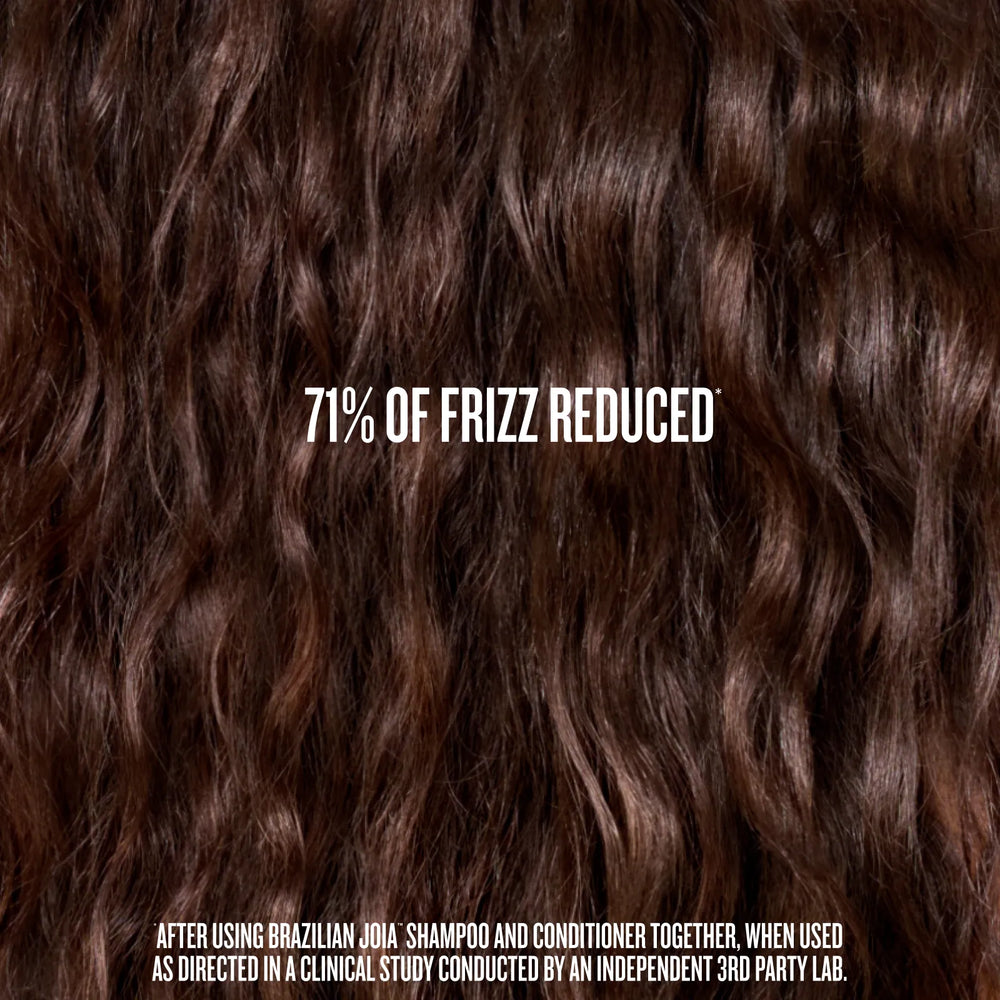 71% of frizz reduced* after using brazilian joia shampoo