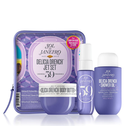 Delicia Drench™ Jet Set - delicia drench™ shower oil (90ml), cheirosa 59 perfume mist (30ml), and delicia drench™ body butter (50ml)