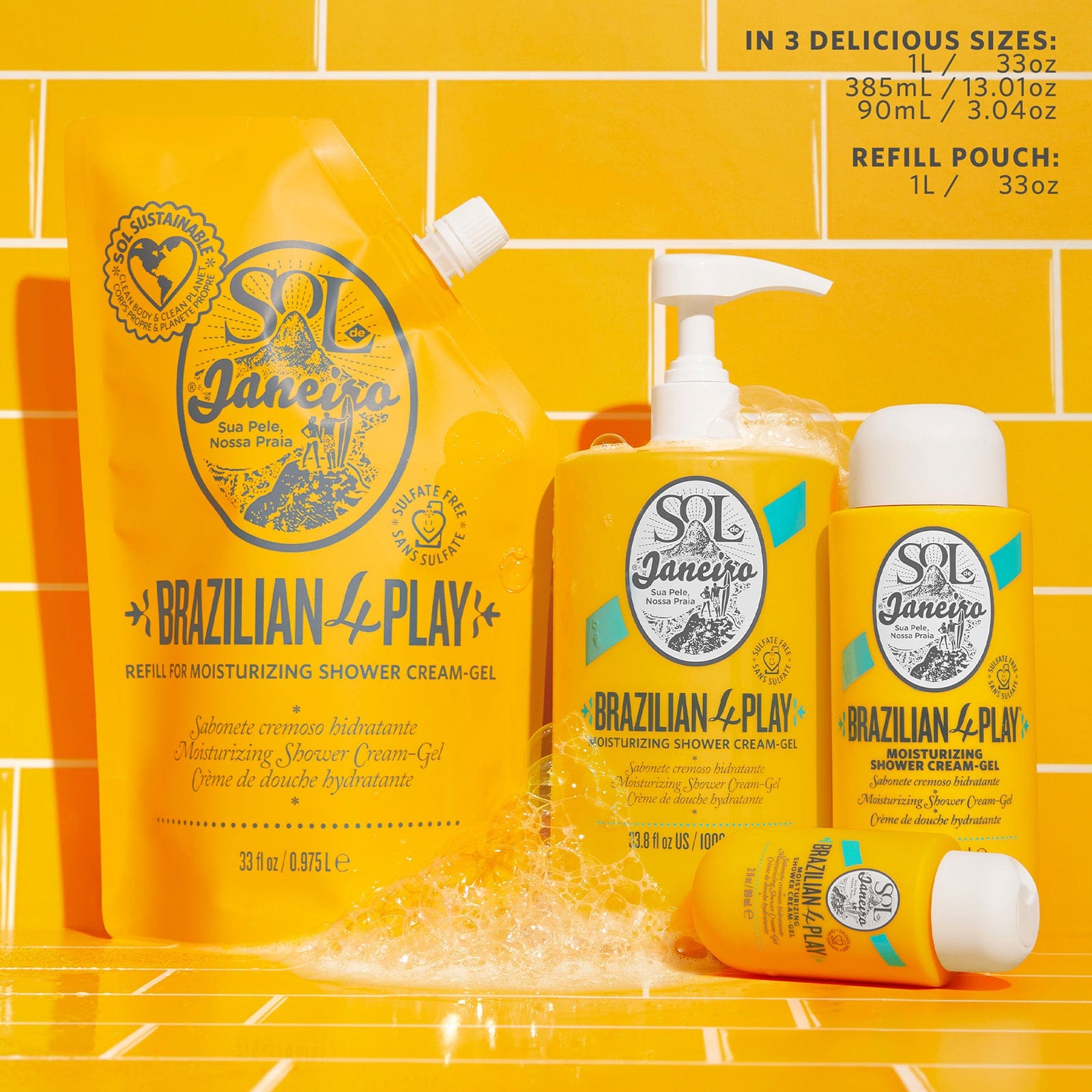 1L Moisturizing Shower Cream-Gel - Sol de Janeiro