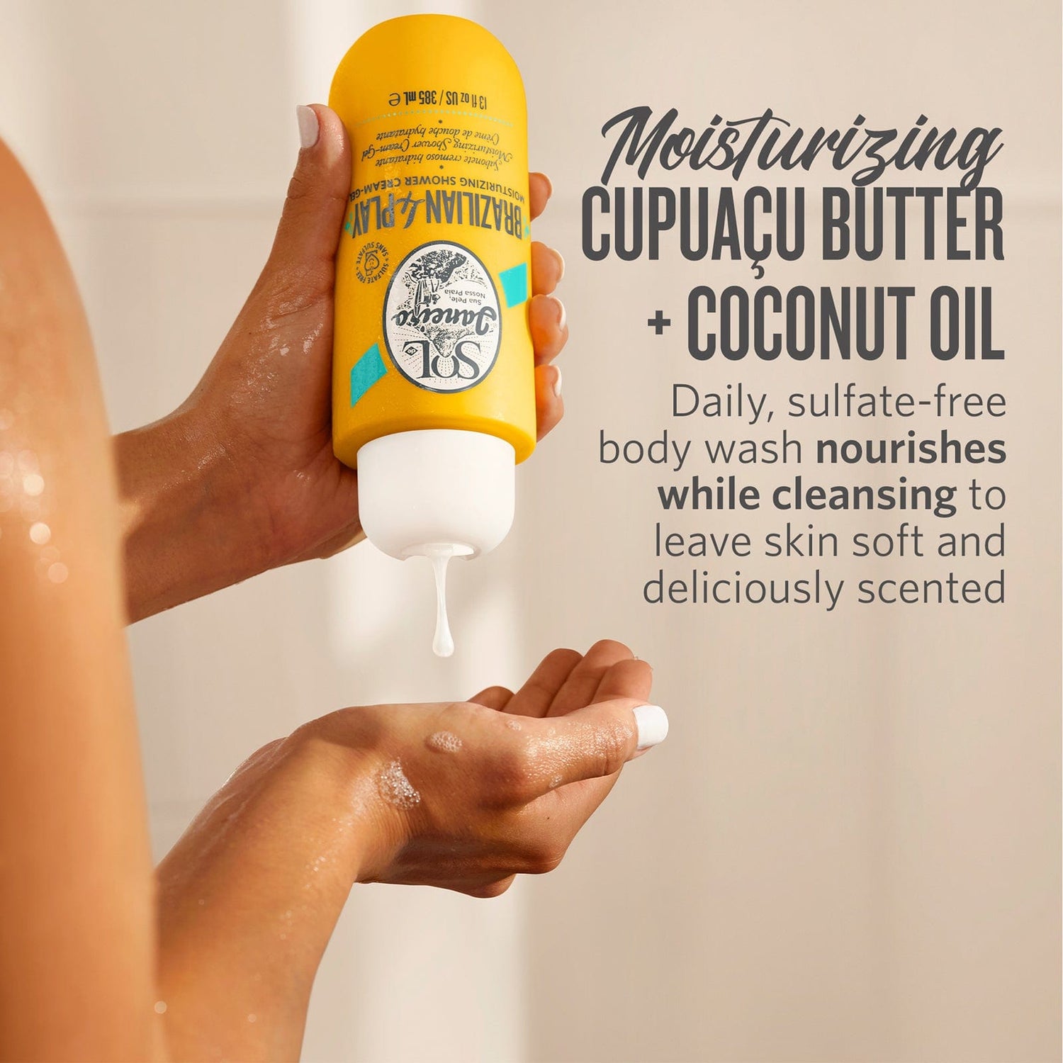moisturizing cupuacu butter + coconut oil - Daily, sulfate-free body wash nourishes while cleansing to leave skin soft and deliciously scented