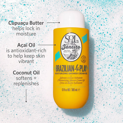 Cupuacu Butter: helps lock in moisture | Acai Oil: is antioxidant -rich to help keep skin vibrant | Coconut Oil: softens + replenishes